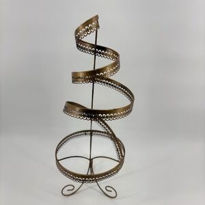 Vintage Style Gold Bronze Metal Spiral Earring Holder Jewelry Display Tower